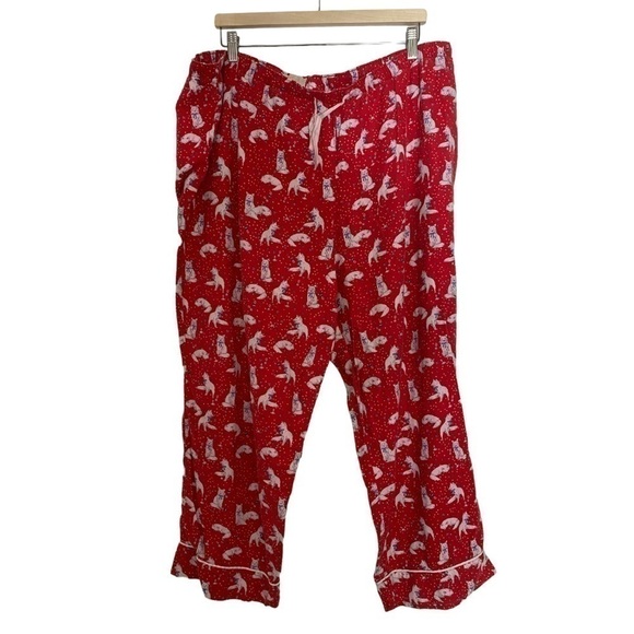 LOVE BY GAP CHRISTMAS FOX PAJAMA PANTS SIZE XXL - Picture 1 of 5
